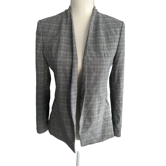 BANANA REPUBLIC Gray Plaid Jacket Blazer Size 4 - Picture 3 of 8